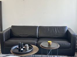 Leder Sofa Couch, IDP, Creta, Dunkelbraun
