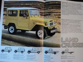 Prospekt Toyota 1984 mit Land Cruiser J45 J6 Hilux Hiace