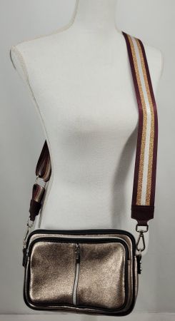 PETIT sac à argenté (cuir) avec 2 sangles différentes