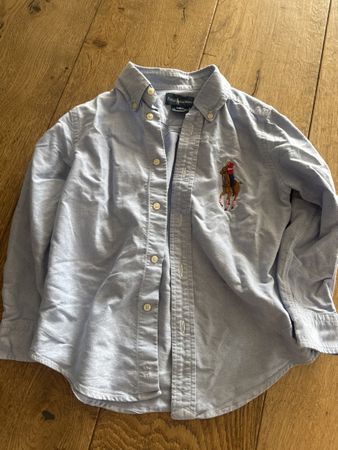 Ralph Lauren Hemd Grösse 5 hellblau mit Pony Logo guter Zust