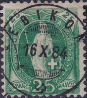 67A.a mit Vollstempel: EBIKON (LU): 16.OKT.1884 +Expertise