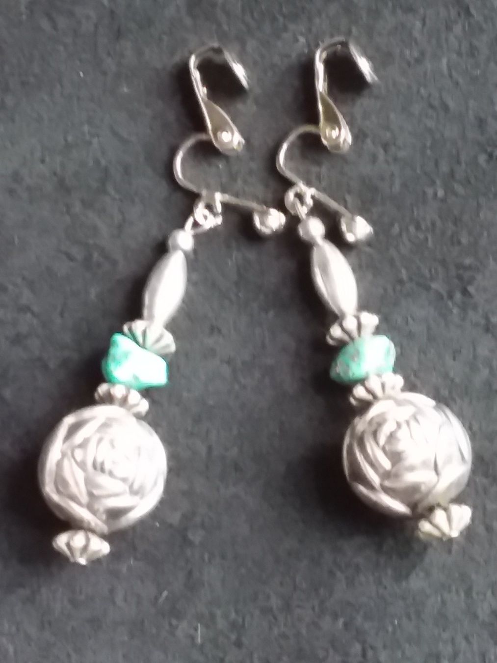 Ohrringe & -stecker: Vintage Silber/Türkis Ohrhänger mit Clips – Gebraucht aus Zürich von sanwit 7