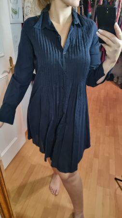 Elegantes schwarzes Hemdblusenkleid Gr. 40-L 👗