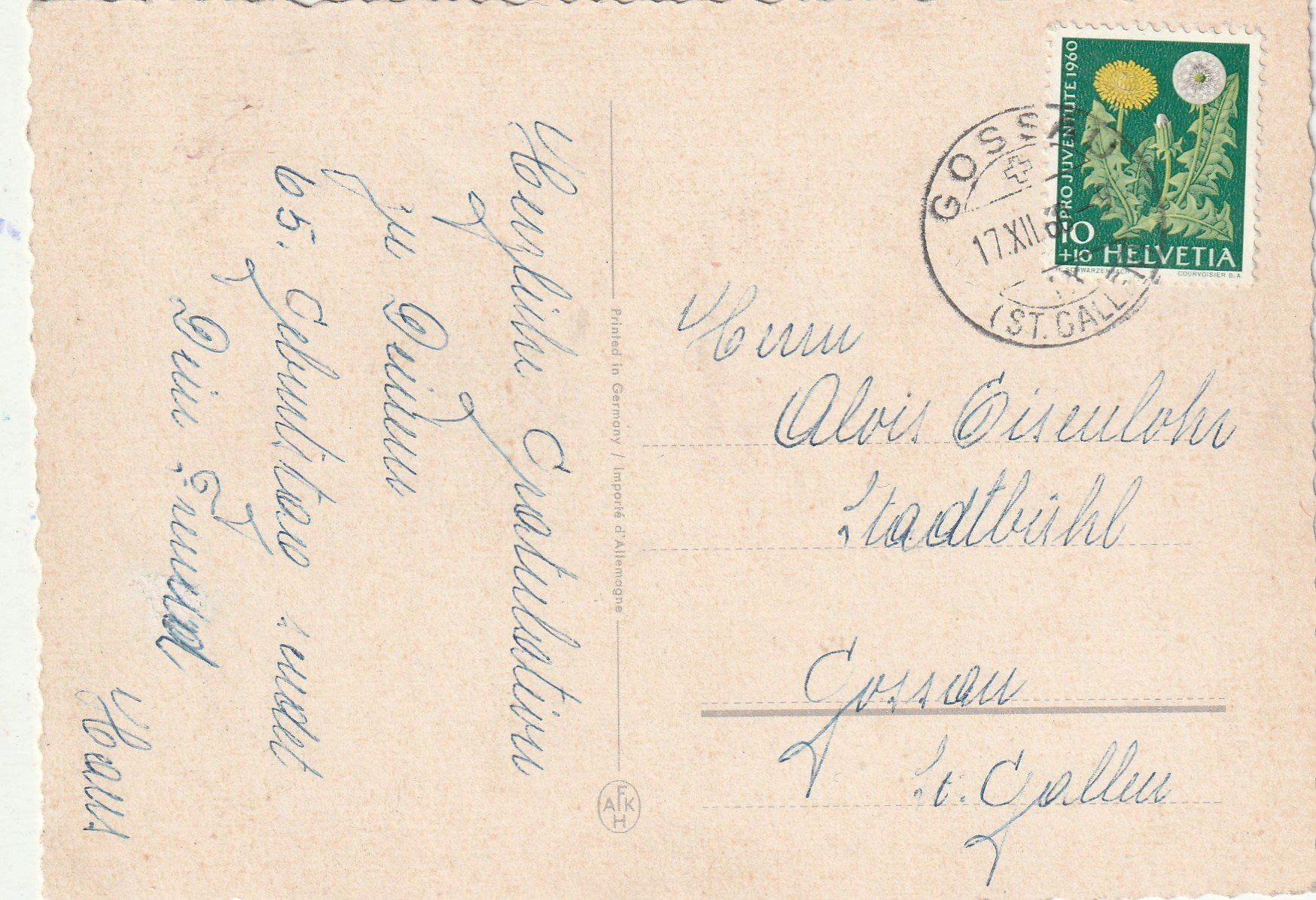 Cartoline postali: Blumenkarte – Usato da Lumbrein venduto da made02 1
