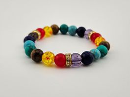 Damenarmband Chakra Armband Heilsteine Mehrfarbig Bunt