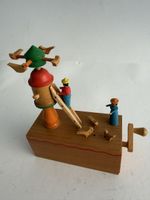 Vintage Holzspielzeug Kurbelautomat Vögel handbemalt