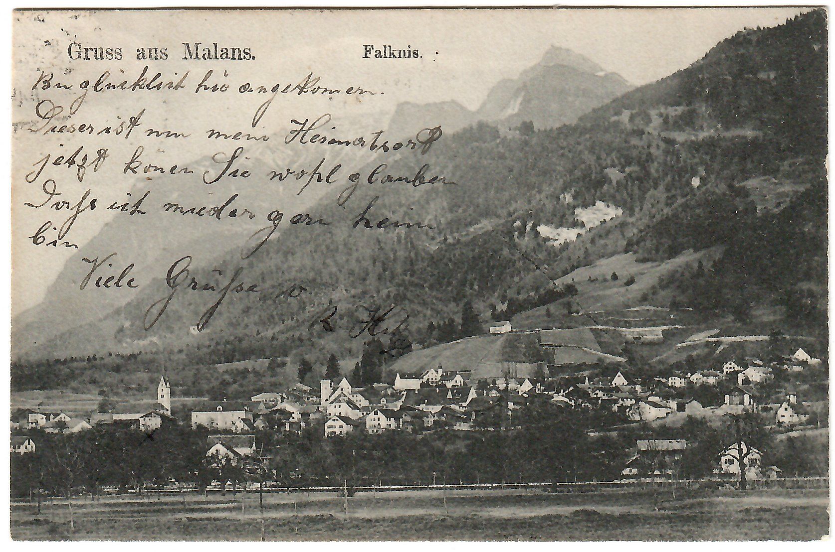 Ansichtskarten: Ansichtskarte 'Gruss aus Malans' – Gebraucht aus Kerns von etma3