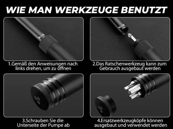 Pompe: Fahrradpumpe mit Velo-Multitool/Werkzeugset im Griff – Nuovo (secondo la descrizione) da Kleindöttingen venduto da vas_nps6 1