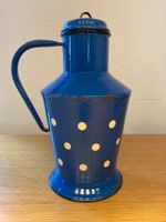 Blauer Emaille Krug 2 L mit weissen Punkten, Vintage