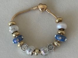 Luxus Elegante 19 cm Armband/Beads Farbe :Gold /Multicolore