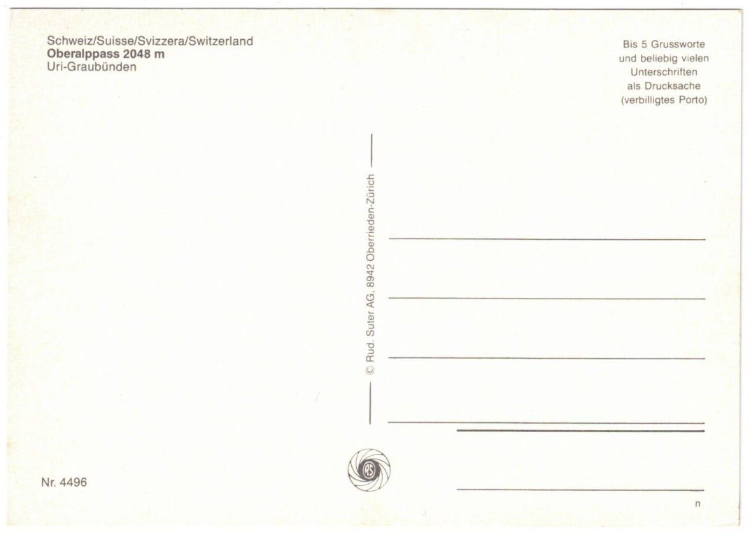 Cartoline postali: Oberalp - 3 Bild AK Oberalp-Pass – Usato da Binningen venduto da Mountainrider 1