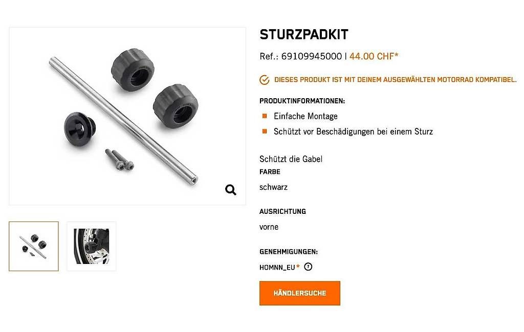 Tutti i ricambio per moto: Sturzpadkit KTM 890 SMT etc. – Nuovo e nell'imballaggio originale da Zürich venduto da sergio67