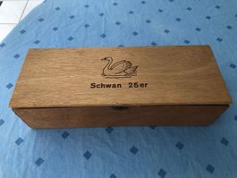 Zigarren – Holzkiste / Box «Schwan» leer – Vintage