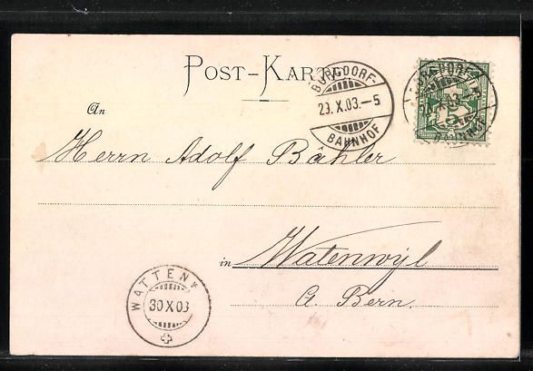 Cartoline postali: AK Burgdorf, Technikum mit Kirche, 1903 – Usato da Berlin venduto da bartko-reher 1