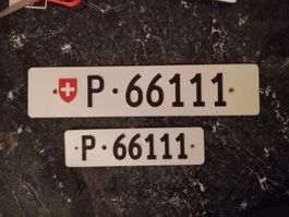 2x Nummernschild PTT Post 66111 ausrangiert