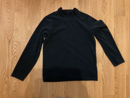 Schwarzer Rippstrick Pullover Uni-Qlo Gr. 11-12 J.