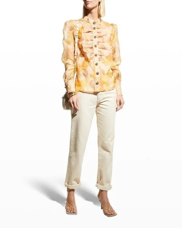 Zimmermann Camicette: Silk Linen Embellished Blouse – Usato da St.Josefen venduto da lop_lh8d 1