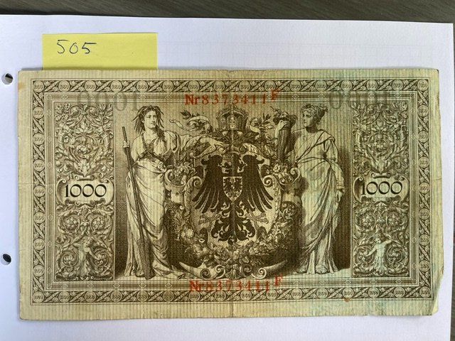Billets de banque: 1000 Mark Reichsbahnnote, 1910 – D'occasion à Niederwil AG par dahu75 1