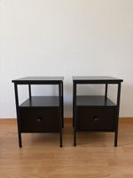 2 Nachttische schwarz mit Schublade