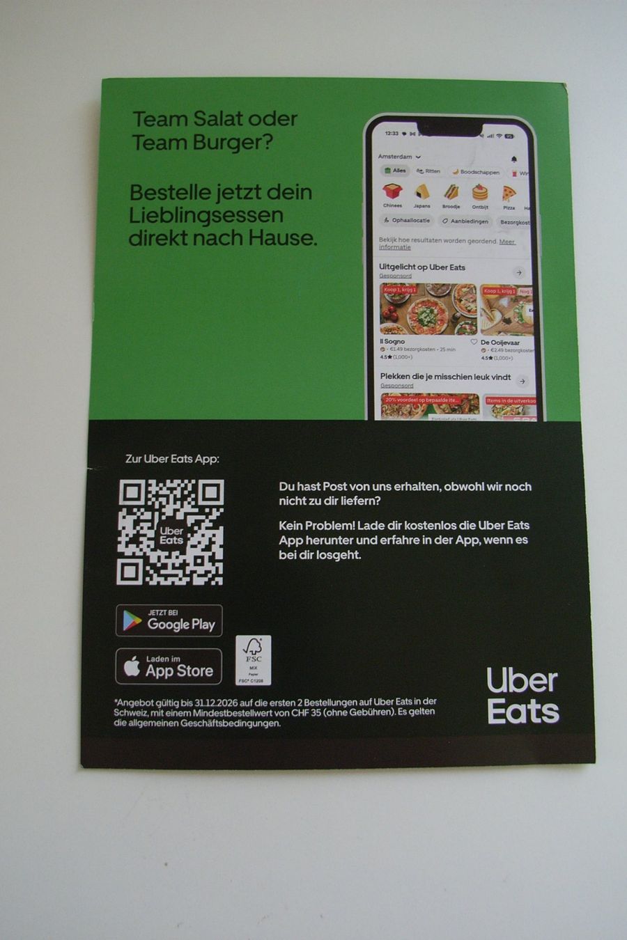 Gutscheine: UBER EATS 2 x CHF25 Gutscheincodes gültig bis 31.12.2026 – Neu und originalverpackt aus Zürich von splux 1