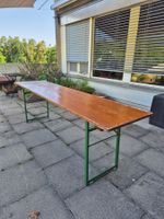 Gartentisch Holz braun Metallgrün 200cm gebraucht