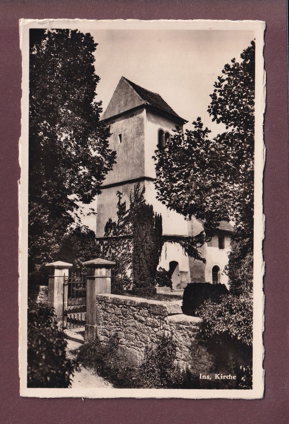 Ansichtskarten: INS - Kirche - 1957 – Gebraucht aus Pully von nicecards
