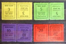 Um 1930: Sekula-«Marken», Kehrdrucke 3, 5, 10 und 20 c, *