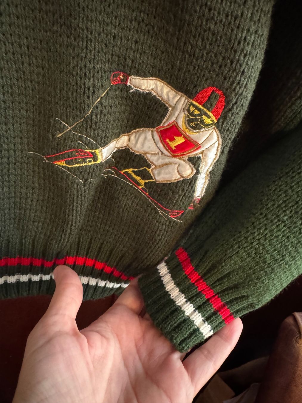 Pullover & Sweatshirts: Pullover Strickpullover Skifahrer Vintage – Gebraucht aus Obfelden von cesarina10 6