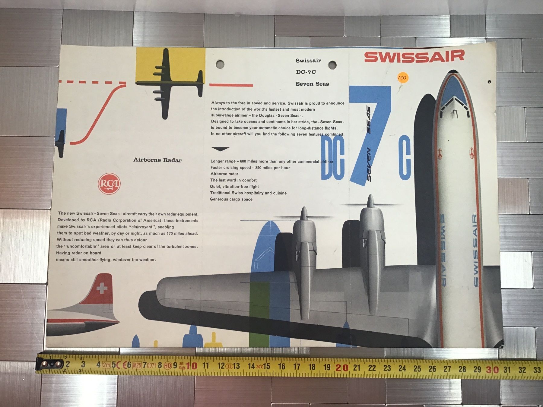Cartoline postali: SWISSAIR WERBUNG DOUGLAS DC-7c – Usato da Männedorf venduto da Spezial-Modelle