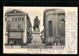 AK Yverdon, Monument Pestalozzi, 1902