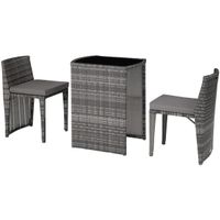 Alu Rattan Bistroset für 2 Personen Balkonmöbel VENTRIS