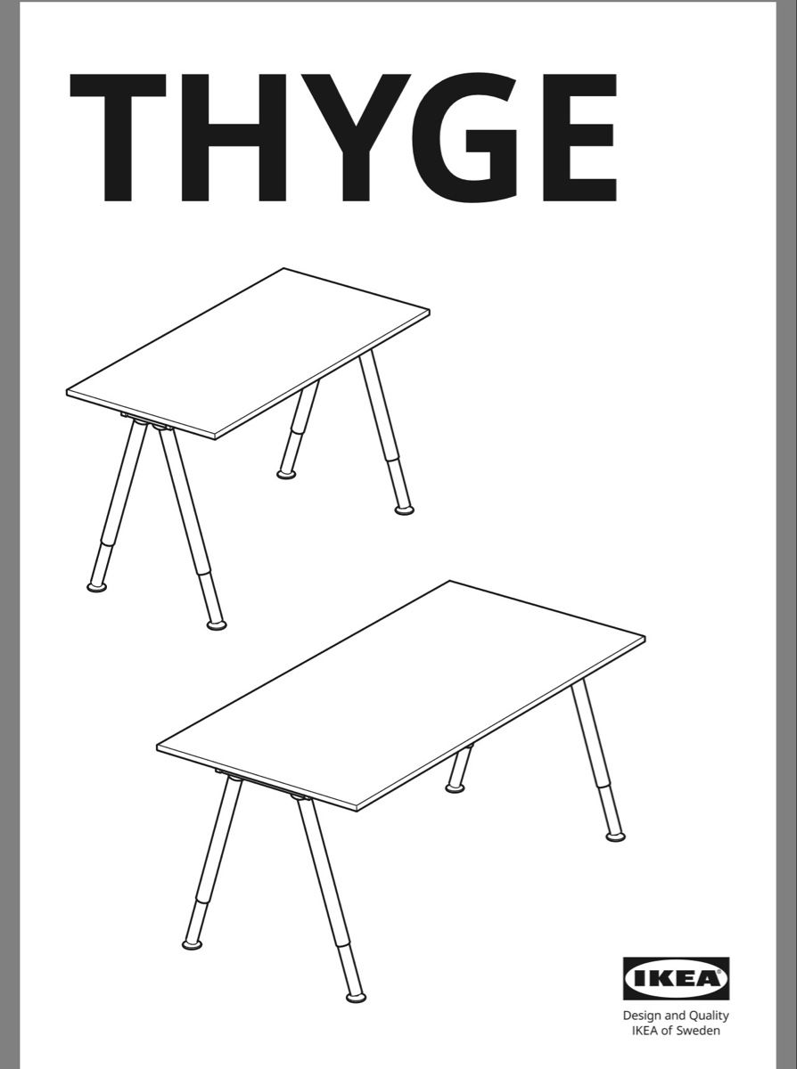 Scrivanie: Ikea Thyge Schreibtisch, Höhenverstellbar, Top Zustand! – Usato da Bazenheid venduto da tab_w525