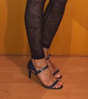 Calvin  Klein Chic Tacchi di pelle blu laccato-Tg39.5/40-