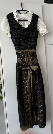 Dirndl Nockstein Trachten schwarz gold Grösse 36 neu