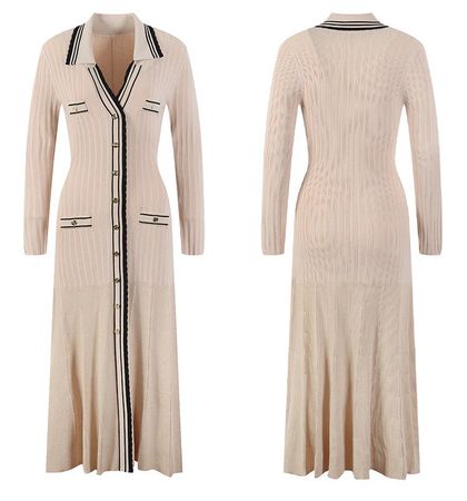 NEW: Dress Midi Long in Beige