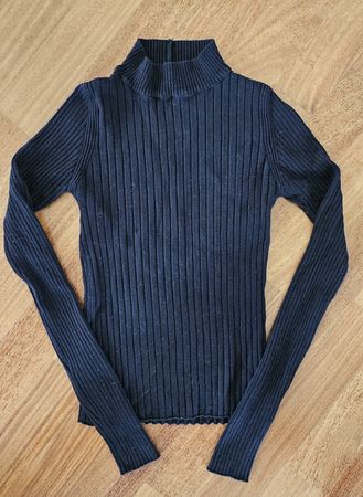 Bershka Rollkragenshirt, Schwarz, Gr. S
