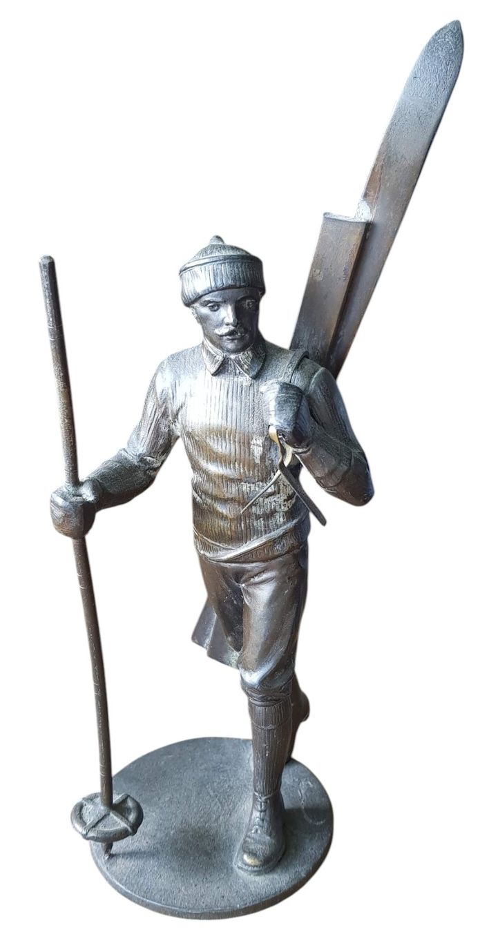 Sculture & Statue: Bronzefigur Skifahrer antik – Usato da Mörschwil venduto da antiksalon21 6
