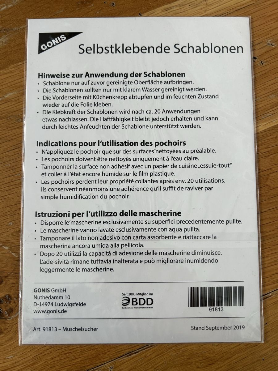 Sciablone: Gonis Selbstklebe Schablone, Muschelsucher, A5 – Nuovo e nell'imballaggio originale da Uffikon venduto da Gismj 1
