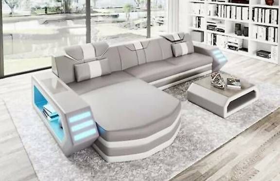 Sofas: Wohnlandschaft Sofa Garnitur Ecksofa in Lederfaserstoff – Gebraucht aus Zug von jvmoebel-schweiz 3