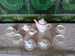 Antikes,tolles Schweizer Puppenservice Porzellan mit Blumen