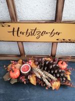 🎃Herbstzauber Deko in Baumrinde mit Teelicht 40cm Länge