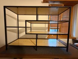 Regal Metall Holzoptik schwarz braun gebraucht Zustand