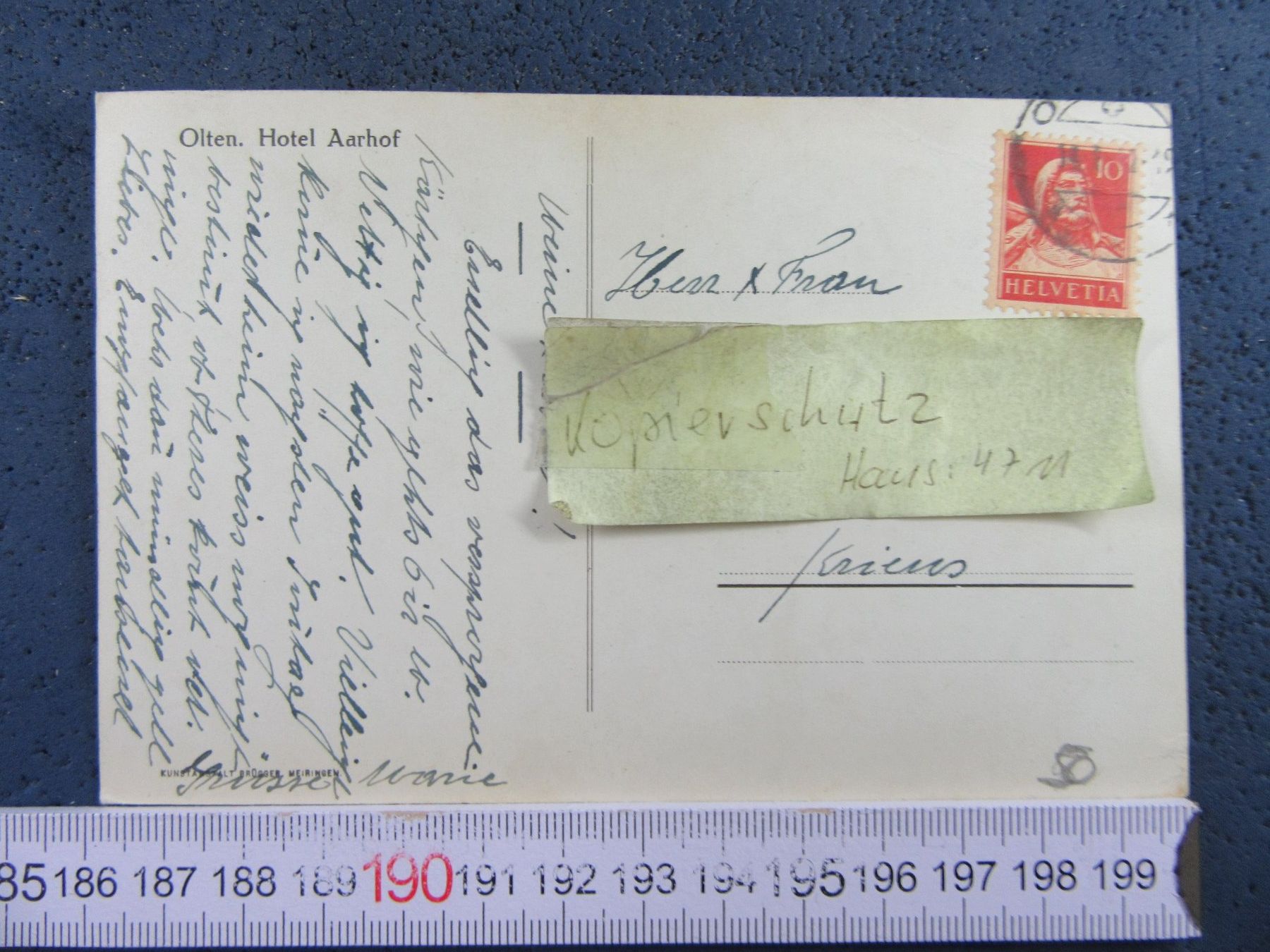 Cartoline postali: OLTEN AN DER AARE HOTEL AARHOF SO AK BUG – Usato da Ettingen venduto da Hausi4711 3