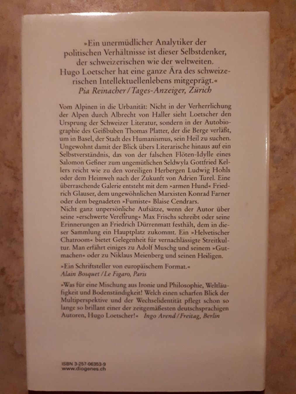 Bücher: Hugo Lötscher Lesen statt klettern – Gebraucht aus Basel von Alacant 1