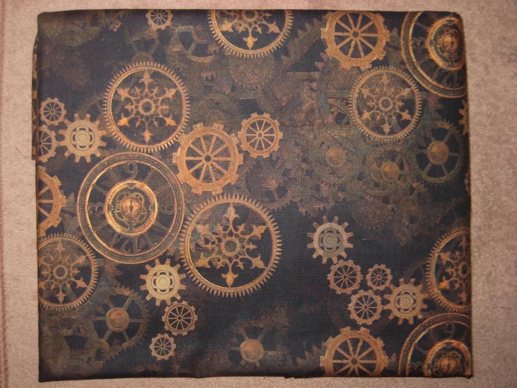 Stoffe: Baumwollstoff Steampunk schwarz Digitaldruck – Neu und originalverpackt aus Füllinsdorf von Schlupp