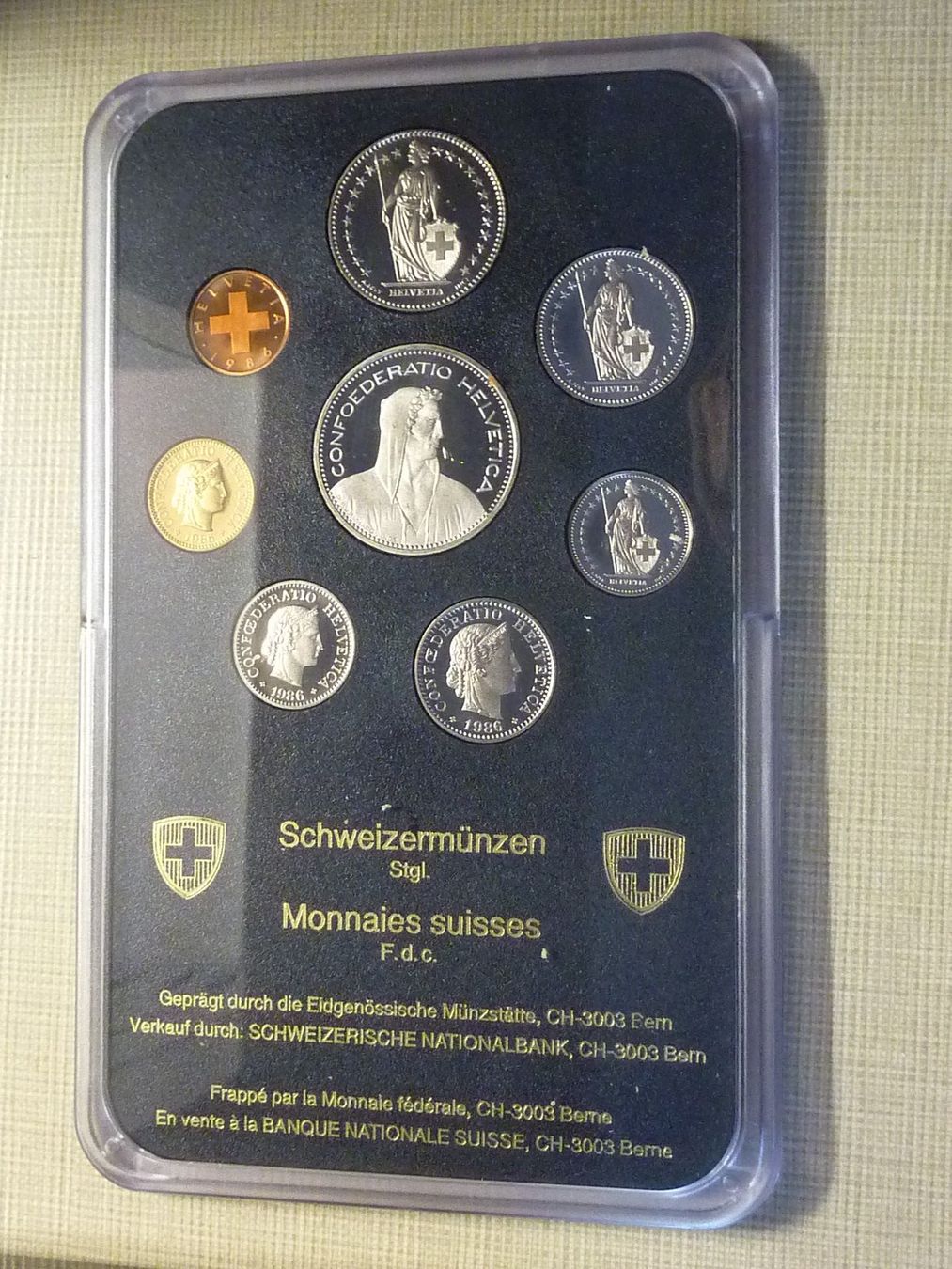 Alle Münzen: Schweizer Münzsatz 1986 Stempelglanz. – Neu und originalverpackt aus Seon von aee_7gpz 1