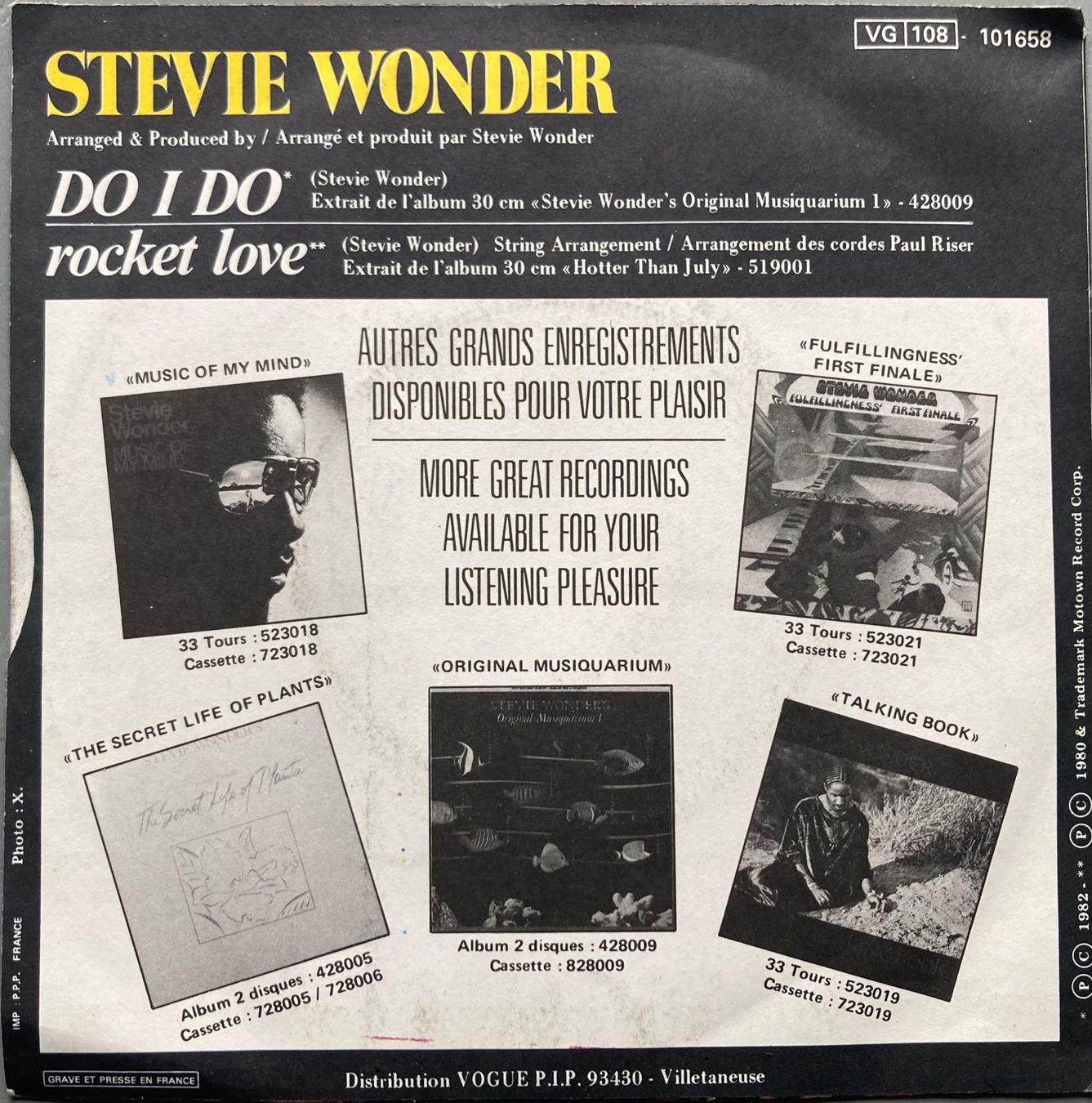 Vinyles: STEVIE WONDER - DO I DO – D'occasion à Poliez-Pittet par Newtown-Records 1