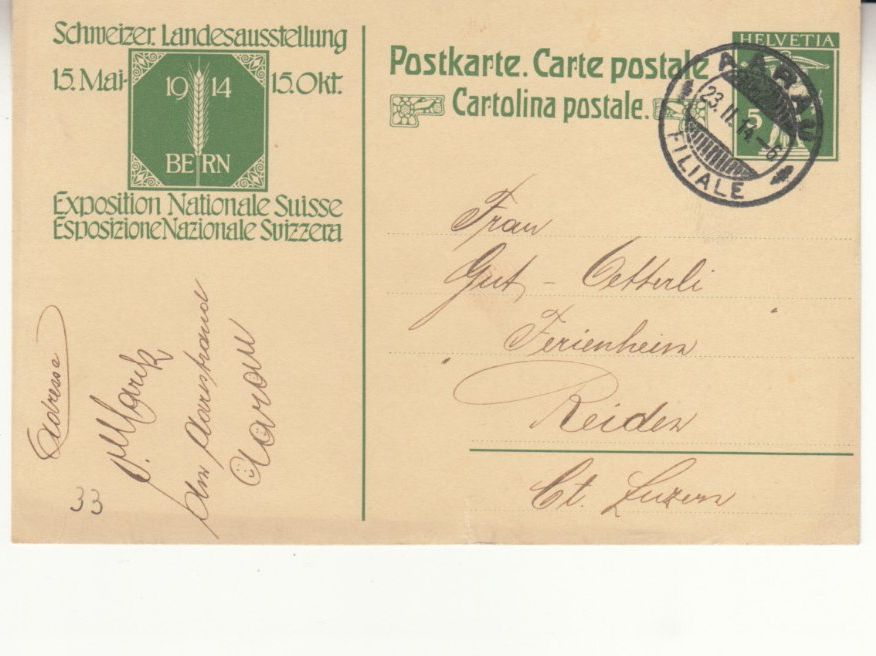 Alle Briefmarken: SGK PK 058 Landi 1914 – Gebraucht aus Bürglen TG von StampGraf