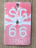 SG 66 - VELONUMMER - FAHRRADSCHILD - PLAQUE DE VELO - SG 66