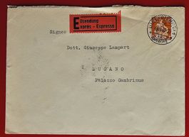 HELVETIA BIEL BIENNE EXPRESS LAMPART TELEGRAFO LUGANO 1940